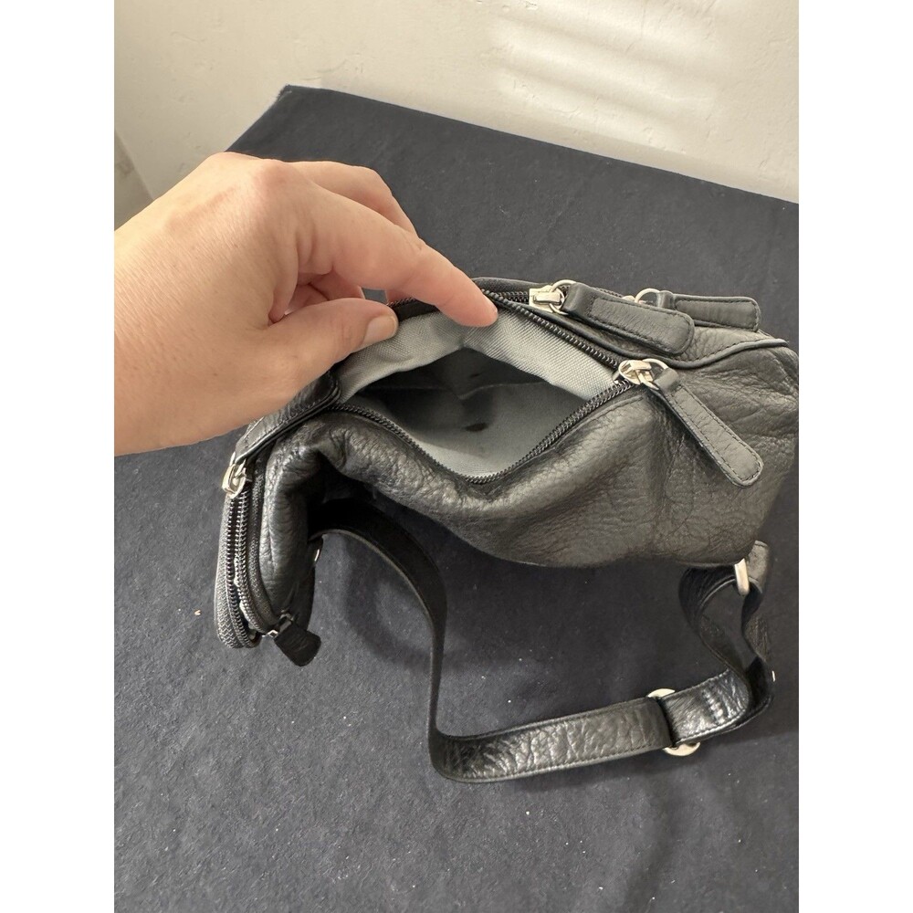 Osgoode Marley Soft  Black Pebble Leather Convertible Backpack Organizer - Picture 12 of 16